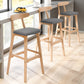 Scandinavian Restaurant Rubberwood Stool Matte Finish Upholstered Bar Stools Clearhalo 'Bar Furniture' 'Bar Stools' 'bar_stools' 'furn' 'furn_bar_stools' 'Furniture' 'furniture_bar_stools' 'Kitchen & Dining Furniture' 5003356
