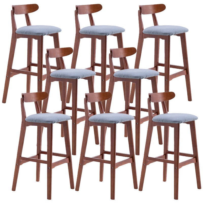 Scandinavian Restaurant Rubberwood Stool Matte Finish Upholstered Bar Stools Blue 8 Piece Set Clearhalo 'Bar Furniture' 'Bar Stools' 'bar_stools' 'furn' 'furn_bar_stools' 'Furniture' 'furniture_bar_stools' 'Kitchen & Dining Furniture' 5003357