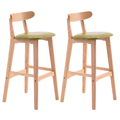 Scandinavian Restaurant Rubberwood Stool Matte Finish Upholstered Bar Stools Green 2 Piece Set Clearhalo 'Bar Furniture' 'Bar Stools' 'bar_stools' 'furn' 'furn_bar_stools' 'Furniture' 'furniture_bar_stools' 'Kitchen & Dining Furniture' 5003358