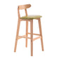 Scandinavian Restaurant Rubberwood Stool Matte Finish Upholstered Bar Stools Clearhalo 'Bar Furniture' 'Bar Stools' 'bar_stools' 'furn' 'furn_bar_stools' 'Furniture' 'furniture_bar_stools' 'Kitchen & Dining Furniture' 5003359
