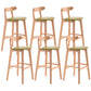 Scandinavian Restaurant Rubberwood Stool Matte Finish Upholstered Bar Stools Green 6 Piece Set Clearhalo 'Bar Furniture' 'Bar Stools' 'bar_stools' 'furn' 'furn_bar_stools' 'Furniture' 'furniture_bar_stools' 'Kitchen & Dining Furniture' 5003362