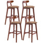 Scandinavian Restaurant Rubberwood Stool Matte Finish Upholstered Bar Stools Light Brown 4 Piece Set Clearhalo 'Bar Furniture' 'Bar Stools' 'bar_stools' 'furn' 'furn_bar_stools' 'Furniture' 'furniture_bar_stools' 'Kitchen & Dining Furniture' 5003373