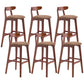 Scandinavian Restaurant Rubberwood Stool Matte Finish Upholstered Bar Stools Light Brown 6 Piece Set Clearhalo 'Bar Furniture' 'Bar Stools' 'bar_stools' 'furn' 'furn_bar_stools' 'Furniture' 'furniture_bar_stools' 'Kitchen & Dining Furniture' 5003374