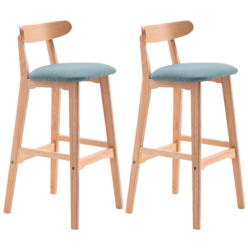 Scandinavian Restaurant Rubberwood Stool Matte Finish Upholstered Bar Stools Mint Green 2 Piece Set Clearhalo 'Bar Furniture' 'Bar Stools' 'bar_stools' 'furn' 'furn_bar_stools' 'Furniture' 'furniture_bar_stools' 'Kitchen & Dining Furniture' 5003376