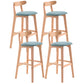Scandinavian Restaurant Rubberwood Stool Matte Finish Upholstered Bar Stools Mint Green 4 Piece Set Clearhalo 'Bar Furniture' 'Bar Stools' 'bar_stools' 'furn' 'furn_bar_stools' 'Furniture' 'furniture_bar_stools' 'Kitchen & Dining Furniture' 5003377