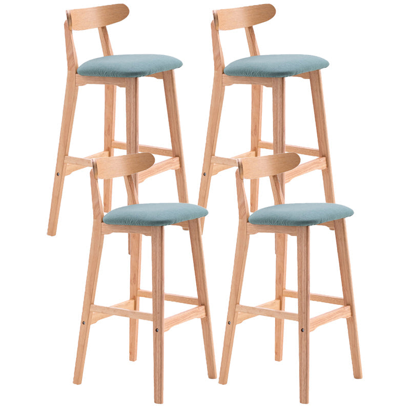Scandinavian Restaurant Rubberwood Stool Matte Finish Upholstered Bar Stools Mint Green 4 Piece Set Clearhalo 'Bar Furniture' 'Bar Stools' 'bar_stools' 'furn' 'furn_bar_stools' 'Furniture' 'furniture_bar_stools' 'Kitchen & Dining Furniture' 5003377