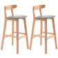 Scandinavian Restaurant Rubberwood Stool Matte Finish Upholstered Bar Stools Grey 2 Piece Set Clearhalo 'Bar Furniture' 'Bar Stools' 'bar_stools' 'furn' 'furn_bar_stools' 'Furniture' 'furniture_bar_stools' 'Kitchen & Dining Furniture' 5003380