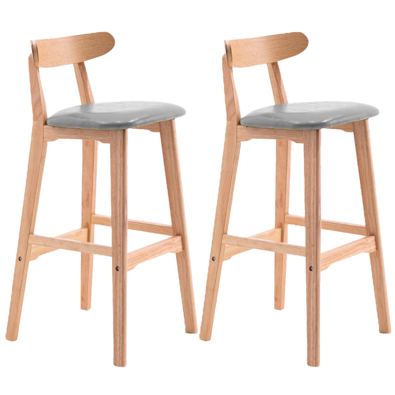 Scandinavian Restaurant Rubberwood Stool Matte Finish Upholstered Bar Stools Grey 2 Piece Set Clearhalo 'Bar Furniture' 'Bar Stools' 'bar_stools' 'furn' 'furn_bar_stools' 'Furniture' 'furniture_bar_stools' 'Kitchen & Dining Furniture' 5003380
