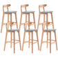 Scandinavian Restaurant Rubberwood Stool Matte Finish Upholstered Bar Stools Grey 6 Piece Set Clearhalo 'Bar Furniture' 'Bar Stools' 'bar_stools' 'furn' 'furn_bar_stools' 'Furniture' 'furniture_bar_stools' 'Kitchen & Dining Furniture' 5003382