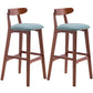 Scandinavian Restaurant Rubberwood Stool Matte Finish Upholstered Bar Stools Aqua 2 Piece Set Clearhalo 'Bar Furniture' 'Bar Stools' 'bar_stools' 'furn' 'furn_bar_stools' 'Furniture' 'furniture_bar_stools' 'Kitchen & Dining Furniture' 5003384