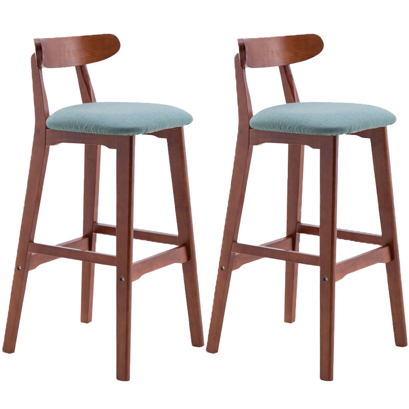 Scandinavian Restaurant Rubberwood Stool Matte Finish Upholstered Bar Stools Aqua 2 Piece Set Clearhalo 'Bar Furniture' 'Bar Stools' 'bar_stools' 'furn' 'furn_bar_stools' 'Furniture' 'furniture_bar_stools' 'Kitchen & Dining Furniture' 5003384
