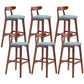 Scandinavian Restaurant Rubberwood Stool Matte Finish Upholstered Bar Stools Aqua 6 Piece Set Clearhalo 'Bar Furniture' 'Bar Stools' 'bar_stools' 'furn' 'furn_bar_stools' 'Furniture' 'furniture_bar_stools' 'Kitchen & Dining Furniture' 5003386