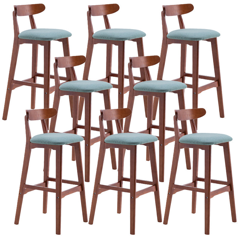 Scandinavian Restaurant Rubberwood Stool Matte Finish Upholstered Bar Stools Aqua 8 Piece Set Clearhalo 'Bar Furniture' 'Bar Stools' 'bar_stools' 'furn' 'furn_bar_stools' 'Furniture' 'furniture_bar_stools' 'Kitchen & Dining Furniture' 5003387