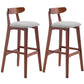 Scandinavian Restaurant Rubberwood Stool Matte Finish Upholstered Bar Stools Silver Gray 2 Piece Set Clearhalo 'Bar Furniture' 'Bar Stools' 'bar_stools' 'furn' 'furn_bar_stools' 'Furniture' 'furniture_bar_stools' 'Kitchen & Dining Furniture' 5003388