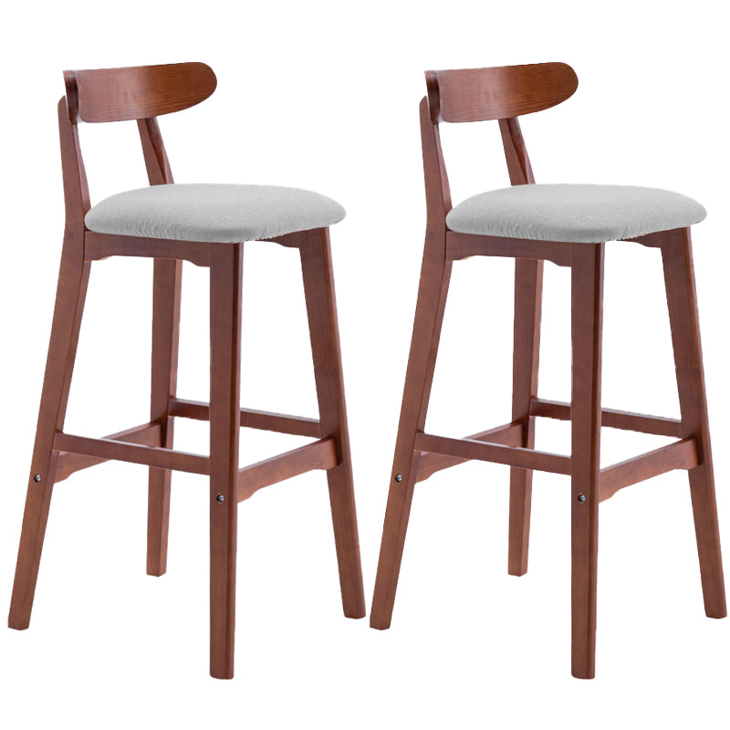 Scandinavian Restaurant Rubberwood Stool Matte Finish Upholstered Bar Stools Silver Gray 2 Piece Set Clearhalo 'Bar Furniture' 'Bar Stools' 'bar_stools' 'furn' 'furn_bar_stools' 'Furniture' 'furniture_bar_stools' 'Kitchen & Dining Furniture' 5003388