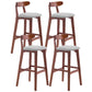 Scandinavian Restaurant Rubberwood Stool Matte Finish Upholstered Bar Stools Silver Gray 4 Piece Set Clearhalo 'Bar Furniture' 'Bar Stools' 'bar_stools' 'furn' 'furn_bar_stools' 'Furniture' 'furniture_bar_stools' 'Kitchen & Dining Furniture' 5003389