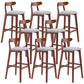 Scandinavian Restaurant Rubberwood Stool Matte Finish Upholstered Bar Stools Silver Gray 8 Piece Set Clearhalo 'Bar Furniture' 'Bar Stools' 'bar_stools' 'furn' 'furn_bar_stools' 'Furniture' 'furniture_bar_stools' 'Kitchen & Dining Furniture' 5003391