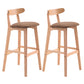 Scandinavian Restaurant Rubberwood Stool Matte Finish Upholstered Bar Stools Coffee 2 Piece Set Clearhalo 'Bar Furniture' 'Bar Stools' 'bar_stools' 'furn' 'furn_bar_stools' 'Furniture' 'furniture_bar_stools' 'Kitchen & Dining Furniture' 5003392
