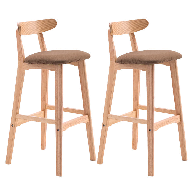 Scandinavian Restaurant Rubberwood Stool Matte Finish Upholstered Bar Stools Coffee 2 Piece Set Clearhalo 'Bar Furniture' 'Bar Stools' 'bar_stools' 'furn' 'furn_bar_stools' 'Furniture' 'furniture_bar_stools' 'Kitchen & Dining Furniture' 5003392