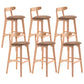 Scandinavian Restaurant Rubberwood Stool Matte Finish Upholstered Bar Stools Coffee 6 Piece Set Clearhalo 'Bar Furniture' 'Bar Stools' 'bar_stools' 'furn' 'furn_bar_stools' 'Furniture' 'furniture_bar_stools' 'Kitchen & Dining Furniture' 5003394