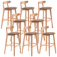 Scandinavian Restaurant Rubberwood Stool Matte Finish Upholstered Bar Stools Coffee 8 Piece Set Clearhalo 'Bar Furniture' 'Bar Stools' 'bar_stools' 'furn' 'furn_bar_stools' 'Furniture' 'furniture_bar_stools' 'Kitchen & Dining Furniture' 5003395