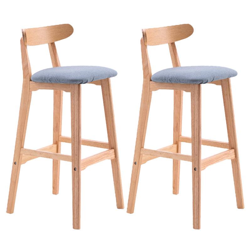 Scandinavian Restaurant Rubberwood Stool Matte Finish Upholstered Bar Stools Light Blue 2 Piece Set Clearhalo 'Bar Furniture' 'Bar Stools' 'bar_stools' 'furn' 'furn_bar_stools' 'Furniture' 'furniture_bar_stools' 'Kitchen & Dining Furniture' 5003396