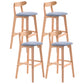 Scandinavian Restaurant Rubberwood Stool Matte Finish Upholstered Bar Stools Light Blue 4 Piece Set Clearhalo 'Bar Furniture' 'Bar Stools' 'bar_stools' 'furn' 'furn_bar_stools' 'Furniture' 'furniture_bar_stools' 'Kitchen & Dining Furniture' 5003397