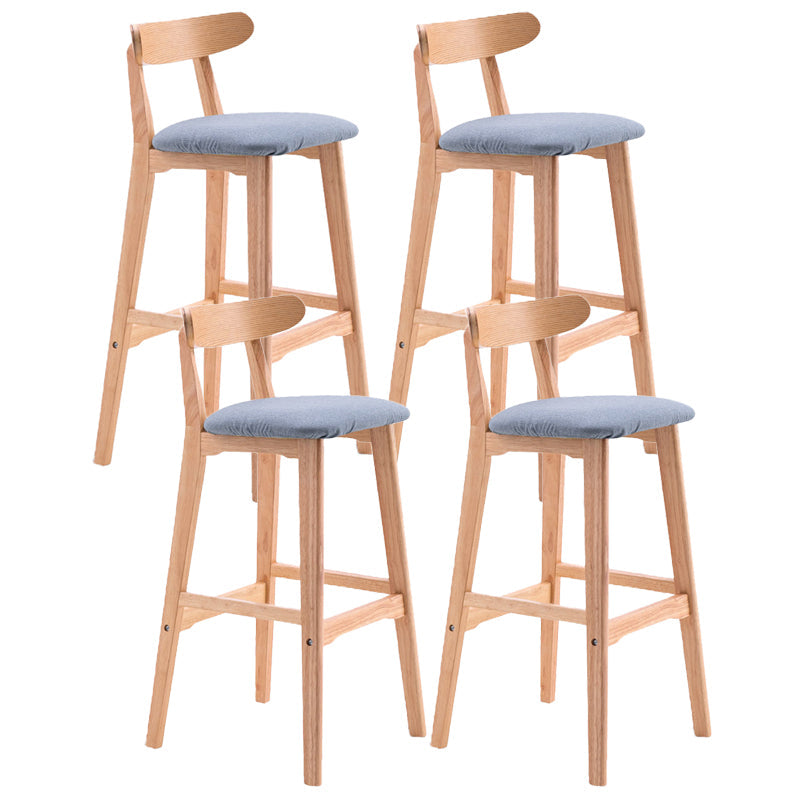 Scandinavian Restaurant Rubberwood Stool Matte Finish Upholstered Bar Stools Light Blue 4 Piece Set Clearhalo 'Bar Furniture' 'Bar Stools' 'bar_stools' 'furn' 'furn_bar_stools' 'Furniture' 'furniture_bar_stools' 'Kitchen & Dining Furniture' 5003397