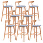Scandinavian Restaurant Rubberwood Stool Matte Finish Upholstered Bar Stools Light Blue 8 Piece Set Clearhalo 'Bar Furniture' 'Bar Stools' 'bar_stools' 'furn' 'furn_bar_stools' 'Furniture' 'furniture_bar_stools' 'Kitchen & Dining Furniture' 5003399