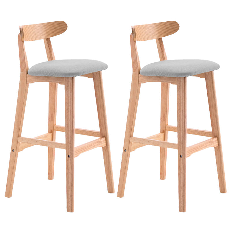 Scandinavian Restaurant Rubberwood Stool Matte Finish Upholstered Bar Stools Light Gray 2 Piece Set Clearhalo 'Bar Furniture' 'Bar Stools' 'bar_stools' 'furn' 'furn_bar_stools' 'Furniture' 'furniture_bar_stools' 'Kitchen & Dining Furniture' 5003400