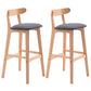 Scandinavian Restaurant Rubberwood Stool Matte Finish Upholstered Bar Stools Smoke Gray 2 Piece Set Clearhalo 'Bar Furniture' 'Bar Stools' 'bar_stools' 'furn' 'furn_bar_stools' 'Furniture' 'furniture_bar_stools' 'Kitchen & Dining Furniture' 5003408