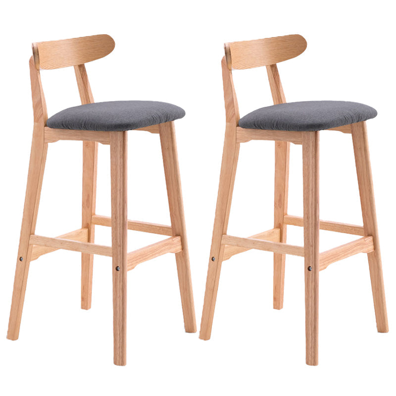 Scandinavian Restaurant Rubberwood Stool Matte Finish Upholstered Bar Stools Smoke Gray 2 Piece Set Clearhalo 'Bar Furniture' 'Bar Stools' 'bar_stools' 'furn' 'furn_bar_stools' 'Furniture' 'furniture_bar_stools' 'Kitchen & Dining Furniture' 5003408