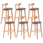 Scandinavian Restaurant Rubberwood Stool Matte Finish Upholstered Bar Stools Smoke Gray 6 Piece Set Clearhalo 'Bar Furniture' 'Bar Stools' 'bar_stools' 'furn' 'furn_bar_stools' 'Furniture' 'furniture_bar_stools' 'Kitchen & Dining Furniture' 5003410