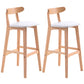 Scandinavian Restaurant Rubberwood Stool Matte Finish Upholstered Bar Stools White 2 Piece Set Clearhalo 'Bar Furniture' 'Bar Stools' 'bar_stools' 'furn' 'furn_bar_stools' 'Furniture' 'furniture_bar_stools' 'Kitchen & Dining Furniture' 5003412