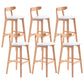 Scandinavian Restaurant Rubberwood Stool Matte Finish Upholstered Bar Stools White 6 Piece Set Clearhalo 'Bar Furniture' 'Bar Stools' 'bar_stools' 'furn' 'furn_bar_stools' 'Furniture' 'furniture_bar_stools' 'Kitchen & Dining Furniture' 5003414