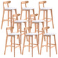 Scandinavian Restaurant Rubberwood Stool Matte Finish Upholstered Bar Stools White 8 Piece Set Clearhalo 'Bar Furniture' 'Bar Stools' 'bar_stools' 'furn' 'furn_bar_stools' 'Furniture' 'furniture_bar_stools' 'Kitchen & Dining Furniture' 5003415