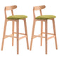 Scandinavian Restaurant Rubberwood Stool Matte Finish Upholstered Bar Stools Light Green 2 Piece Set Clearhalo 'Bar Furniture' 'Bar Stools' 'bar_stools' 'furn' 'furn_bar_stools' 'Furniture' 'furniture_bar_stools' 'Kitchen & Dining Furniture' 5003420