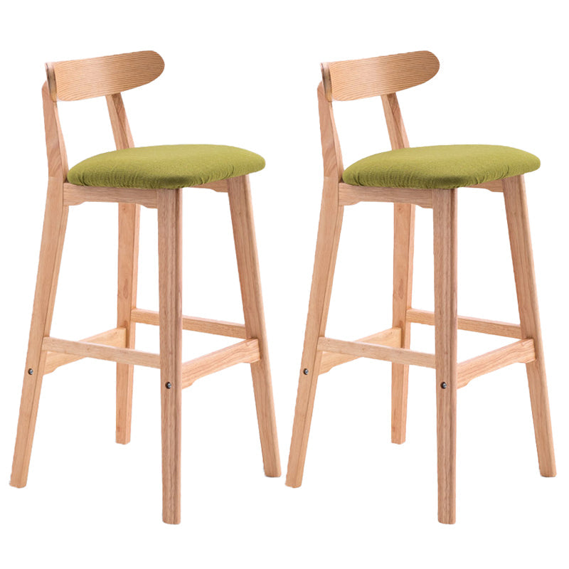 Scandinavian Restaurant Rubberwood Stool Matte Finish Upholstered Bar Stools Light Green 2 Piece Set Clearhalo 'Bar Furniture' 'Bar Stools' 'bar_stools' 'furn' 'furn_bar_stools' 'Furniture' 'furniture_bar_stools' 'Kitchen & Dining Furniture' 5003420