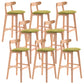 Scandinavian Restaurant Rubberwood Stool Matte Finish Upholstered Bar Stools Light Green 8 Piece Set Clearhalo 'Bar Furniture' 'Bar Stools' 'bar_stools' 'furn' 'furn_bar_stools' 'Furniture' 'furniture_bar_stools' 'Kitchen & Dining Furniture' 5003423
