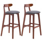 Scandinavian Restaurant Rubberwood Stool Matte Finish Upholstered Bar Stools Gray Coffee 2 Piece Set Clearhalo 'Bar Furniture' 'Bar Stools' 'bar_stools' 'furn' 'furn_bar_stools' 'Furniture' 'furniture_bar_stools' 'Kitchen & Dining Furniture' 5003424