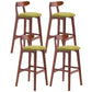 Scandinavian Restaurant Rubberwood Stool Matte Finish Upholstered Bar Stools Fruit Green 4 Piece Set Clearhalo 'Bar Furniture' 'Bar Stools' 'bar_stools' 'furn' 'furn_bar_stools' 'Furniture' 'furniture_bar_stools' 'Kitchen & Dining Furniture' 5003429