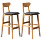 Scandinavian Home Rubberwood Stool Matte Finish Upholstered Bar Stools Dark Gray 2 Piece Set Clearhalo 'Bar Furniture' 'Bar Stools' 'bar_stools' 'furn' 'furn_bar_stools' 'Furniture' 'furniture_bar_stools' 'Kitchen & Dining Furniture' 5003453