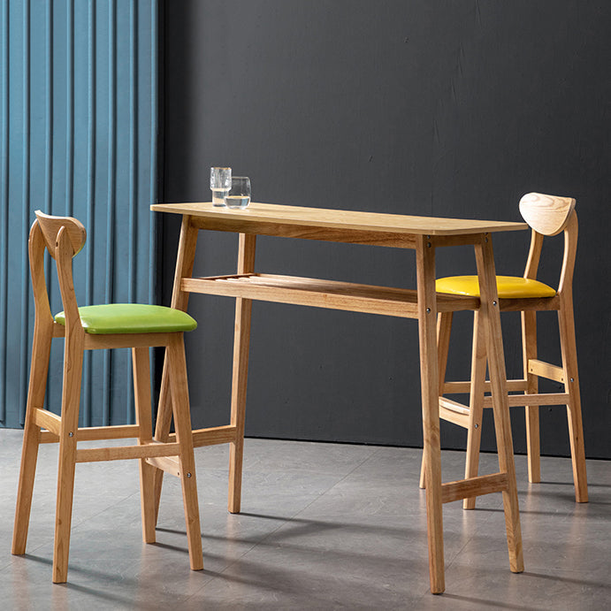 Scandinavian Home Rubberwood Stool Matte Finish Upholstered Bar Stools Clearhalo 'Bar Furniture' 'Bar Stools' 'bar_stools' 'furn' 'furn_bar_stools' 'Furniture' 'furniture_bar_stools' 'Kitchen & Dining Furniture' 5003454