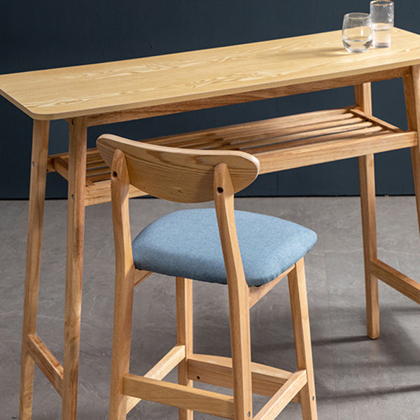 Scandinavian Home Rubberwood Stool Matte Finish Upholstered Bar Stools Clearhalo 'Bar Furniture' 'Bar Stools' 'bar_stools' 'furn' 'furn_bar_stools' 'Furniture' 'furniture_bar_stools' 'Kitchen & Dining Furniture' 5003458