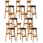 Scandinavian Home Rubberwood Stool Matte Finish Upholstered Bar Stools Brown 8 Piece Set Clearhalo 'Bar Furniture' 'Bar Stools' 'bar_stools' 'furn' 'furn_bar_stools' 'Furniture' 'furniture_bar_stools' 'Kitchen & Dining Furniture' 5003463