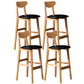 Scandinavian Home Rubberwood Stool Matte Finish Upholstered Bar Stools Black 4 Piece Set Clearhalo 'Bar Furniture' 'Bar Stools' 'bar_stools' 'furn' 'furn_bar_stools' 'Furniture' 'furniture_bar_stools' 'Kitchen & Dining Furniture' 5003465