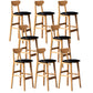 Scandinavian Home Rubberwood Stool Matte Finish Upholstered Bar Stools Black 8 Piece Set Clearhalo 'Bar Furniture' 'Bar Stools' 'bar_stools' 'furn' 'furn_bar_stools' 'Furniture' 'furniture_bar_stools' 'Kitchen & Dining Furniture' 5003467