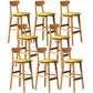 Scandinavian Home Rubberwood Stool Matte Finish Upholstered Bar Stools Yellow 8 Piece Set Clearhalo 'Bar Furniture' 'Bar Stools' 'bar_stools' 'furn' 'furn_bar_stools' 'Furniture' 'furniture_bar_stools' 'Kitchen & Dining Furniture' 5003471