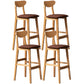Scandinavian Home Rubberwood Stool Matte Finish Upholstered Bar Stools Coffee 4 Piece Set Clearhalo 'Bar Furniture' 'Bar Stools' 'bar_stools' 'furn' 'furn_bar_stools' 'Furniture' 'furniture_bar_stools' 'Kitchen & Dining Furniture' 5003477