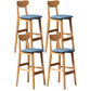 Scandinavian Home Rubberwood Stool Matte Finish Upholstered Bar Stools Blue 4 Piece Set Clearhalo 'Bar Furniture' 'Bar Stools' 'bar_stools' 'furn' 'furn_bar_stools' 'Furniture' 'furniture_bar_stools' 'Kitchen & Dining Furniture' 5003485